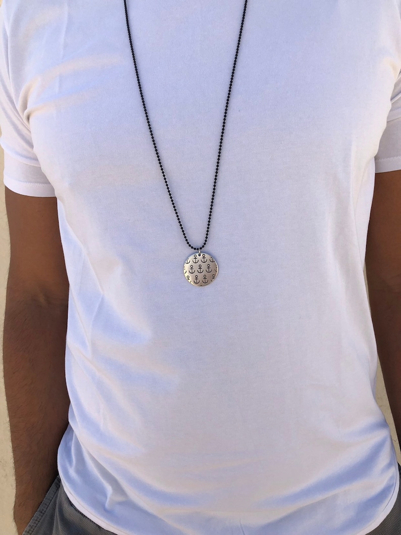 Mens Necklace Silver Nautical Necklace Anchor Necklace Made in Greece by Christina Christi. Anchor Jewelry
