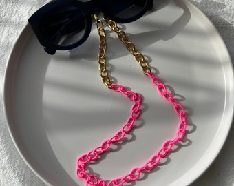 Pink Glasses Chain, Sunglasses Chain, Glasses Holder, Eyeglasses Chain, Glasses Lanyard, Gift for Her, Made in Greece.