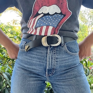 Black Leather Belt, Women Belt, Waist Belt, Black Belt, Made from Real Genuine Leather - The Sound of Buckles