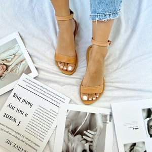 Lädersandaler med slingback, sandaler med öppen tå, grekiska sandaler, sommarskor, tillverkade i Grekland bild 9