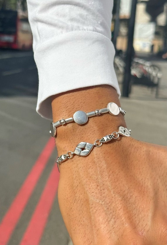 Men s Silver Bracelets Mens Beaded Bracelets Mens Jewelry Silver Beads Bracelet Gift for Him Made in Greece. Etsy UK