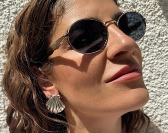 Summer Earrings, Silver Earrings, Shell Earrings, Seashell Earrings, Titanium Studs, Made in Greece