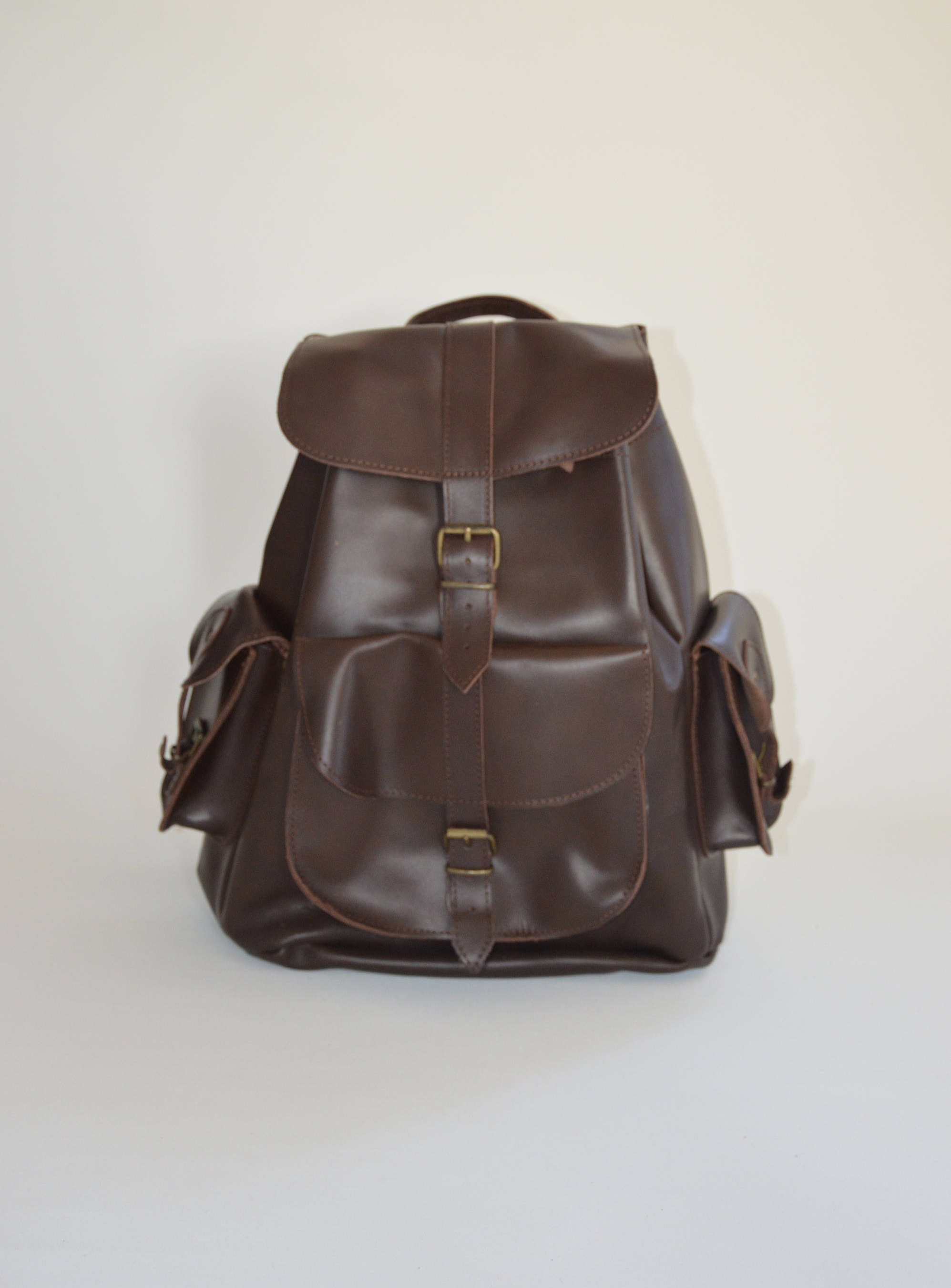 Backpack for Men Brown Leather Backpack Leather Rucksack | Etsy