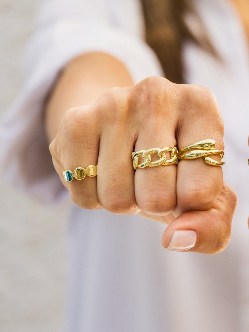 Rings Women, Gold Stackable Rings, Gold Band, Statement Rings, Adjustable Rings, Gold Rings, Stacking Ring, Gift for Her. image 5