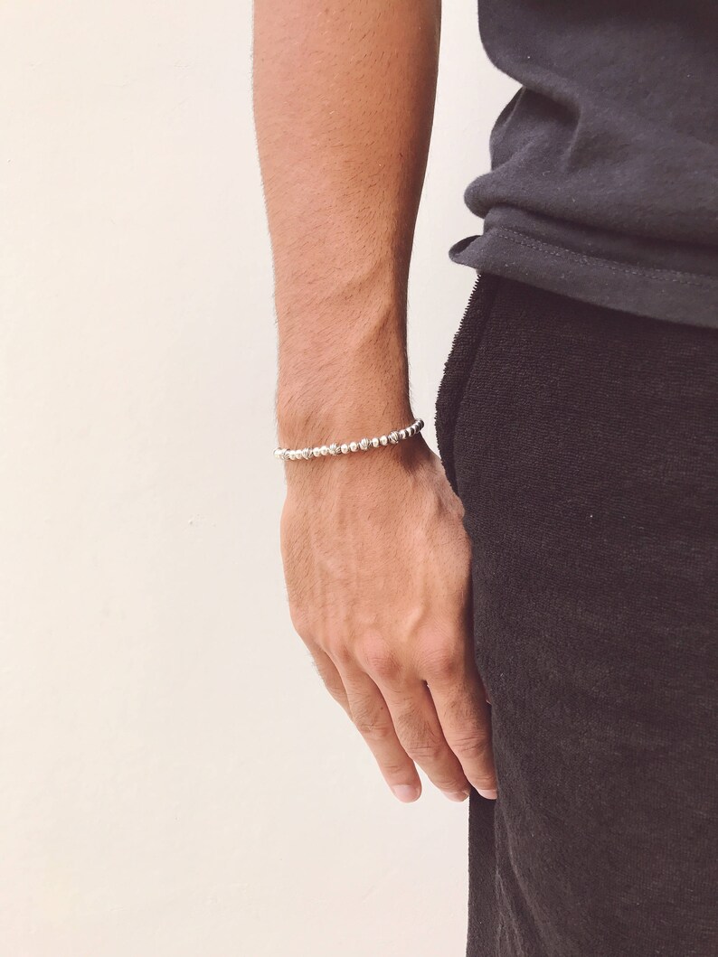 Men's Bracelet Minimal Bracelet Men Metallic Bracelet Etsy