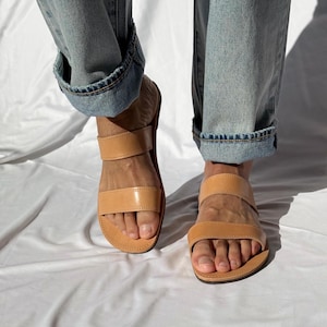 Mens Sandals, Greek Leather Slide Sandals, Mens Slingback Sandals, Summer Shoes Men, Gift for him.