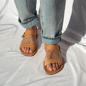 Greek Leather Sandals, Mens Sandals, Brown Flats, Summer Sandals, Women Shoes, Gift for him. image 4