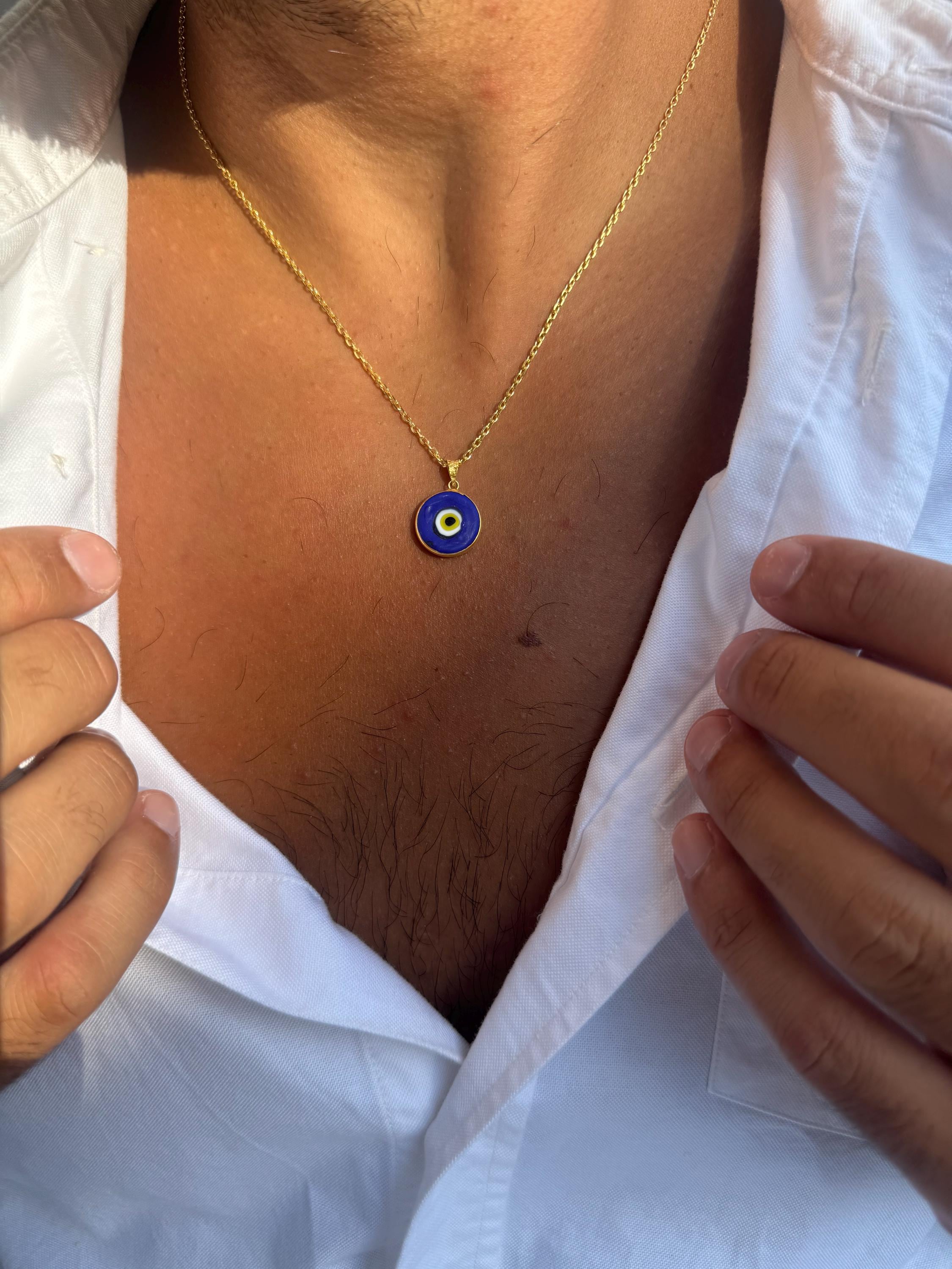 Flongo Collana rosario malocchio: collana a forma di Y con croce cattolica, rosario della Vergine Maria, collana in acciaio inossidabile, Acciaio inossidabile