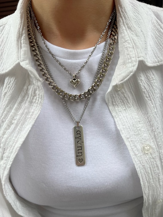 Chunky chain shop heart necklace