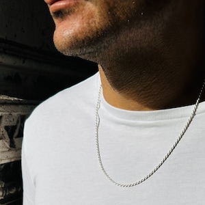 Mens Chain Necklace, Silver Chain Necklace, Handmade Silver Necklace, Mens Necklace, Gift for Him, Made from Sterling Silver 925.