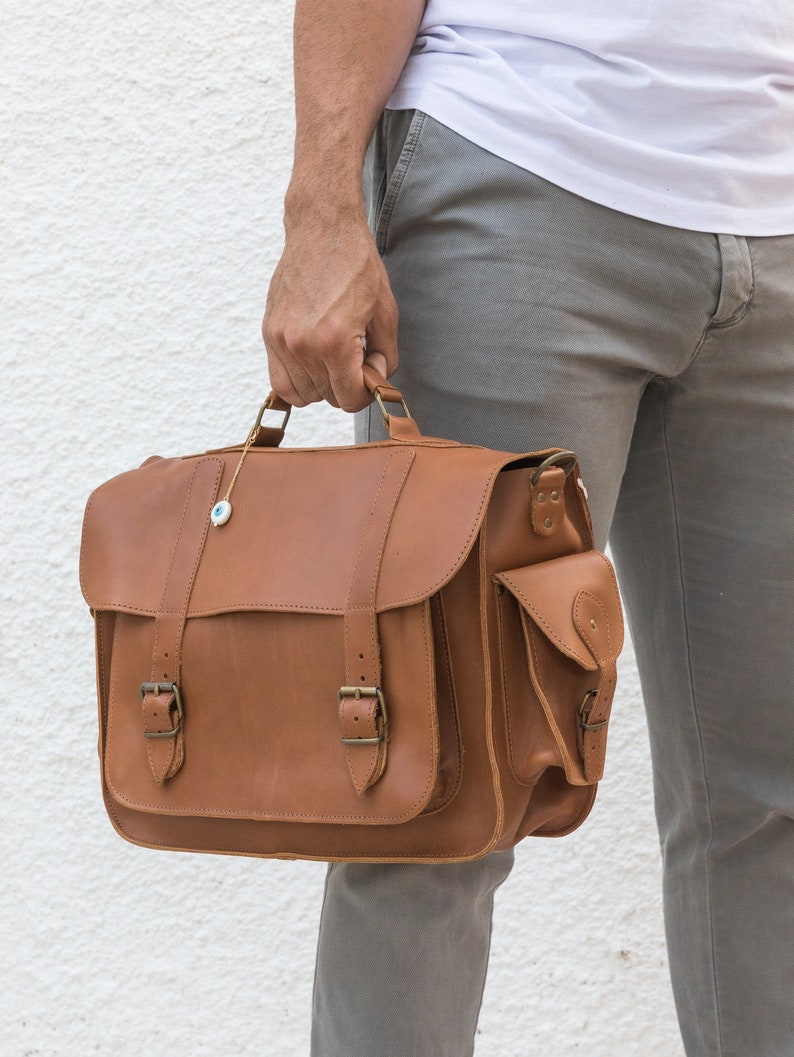 Leather Messenger Bag Women Leather Briefcase Women Brown | Etsy