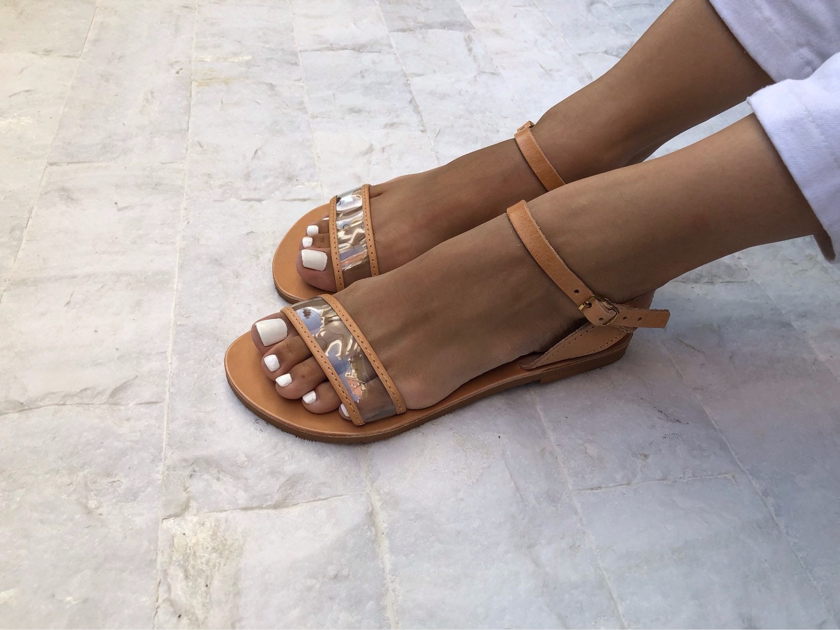 Leather Sandals Women Slingback Sandals Greek Sandals | Etsy