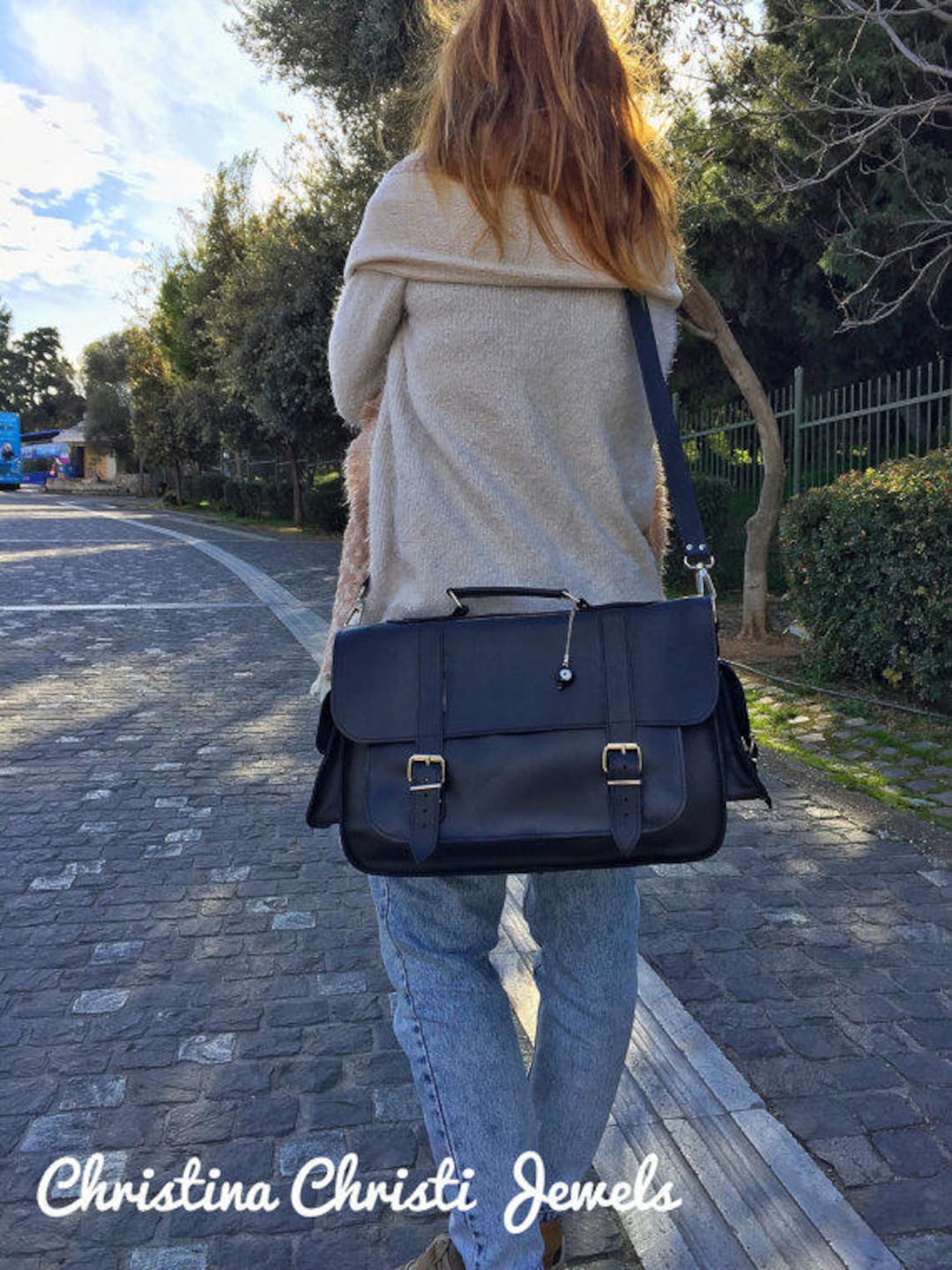 Cartella Ufficio Da Signora Cartella In Pelle Da Donna, Borsa A Tracolla In  Pelle Nera, Borsa