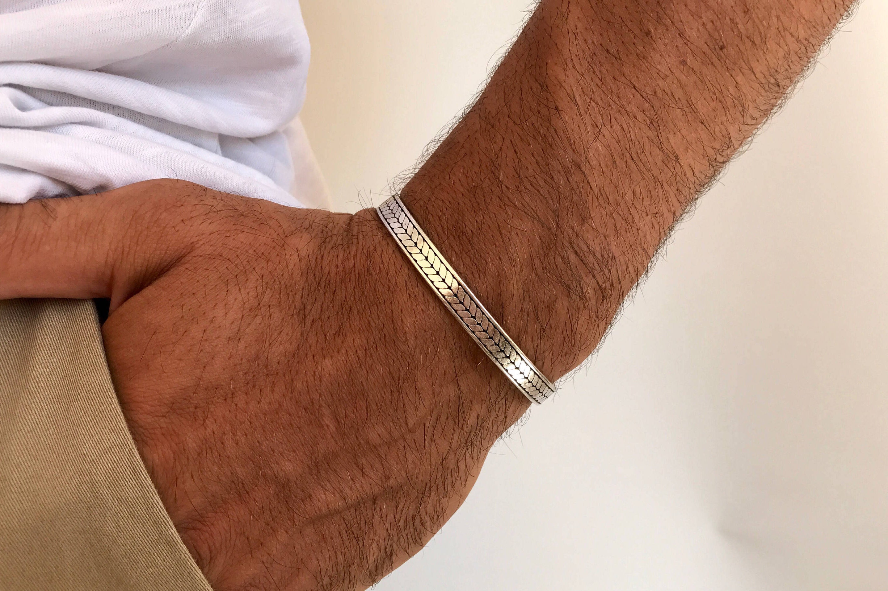 Silver Cuff Bracelet, Men's Bracelet, Cuff Bracelet Men, Bangle Bracelet  Men, Gift for Him, Made in Greece, by Christina Christi Jewels. 