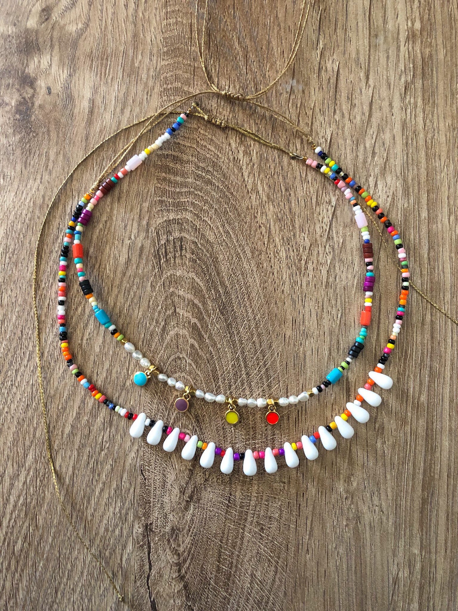 Reaky Set 4 Collane Spiaggia A Strati – Conchiglia, Perline Colorate E Strass, Regolabili, Per Donna - 2
