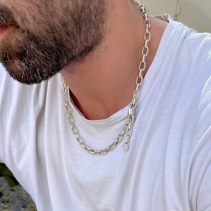 Silver Chain Necklace Men, Simple Chain Necklace, Silver Necklace , Mens Necklace, Gift for Him, Made in Greece.
