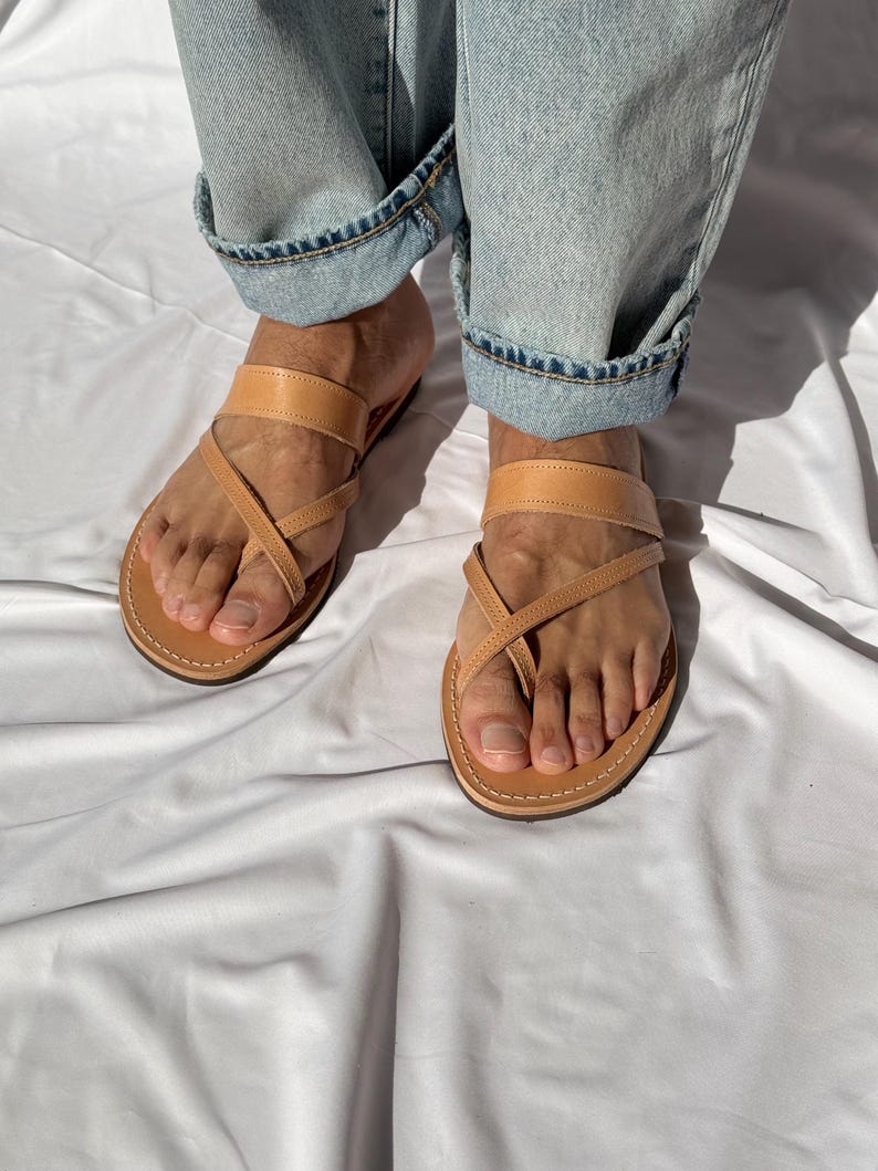 Mens Sandals, Handmade Leather Sandals Men, Greek Summer Shoes, Mens Beach Sandals. image 5