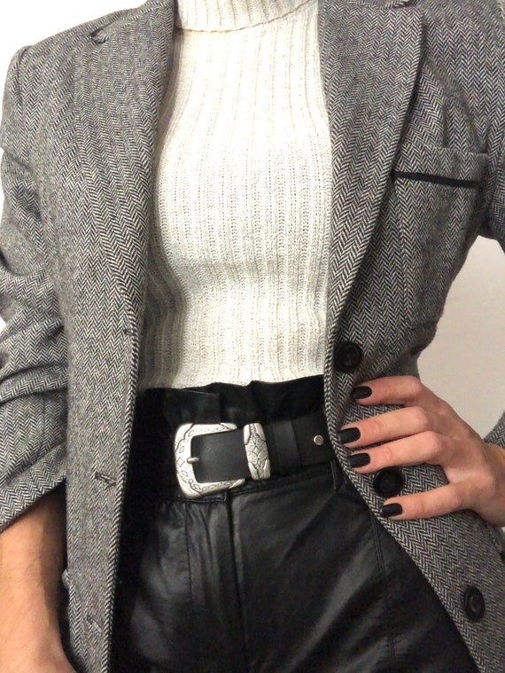Cintura da donna in pelle cintura nera a vita bassa regalo - Etsy Italia
