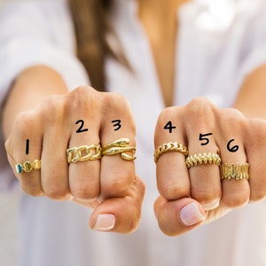 Rings Women, Gold Stackable Rings, Gold Band, Statement Rings, Adjustable Rings, Gold Rings, Stacking Ring, Gift for Her. image 2