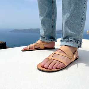 Slingback Sandals Mens Leather Sandals Greek Sandals Summer - Etsy