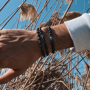 Men's Bracelet, Black Beads Bracelet, Men's Jewelry, Made in Greece, by Christina Christi Jewels. image 6