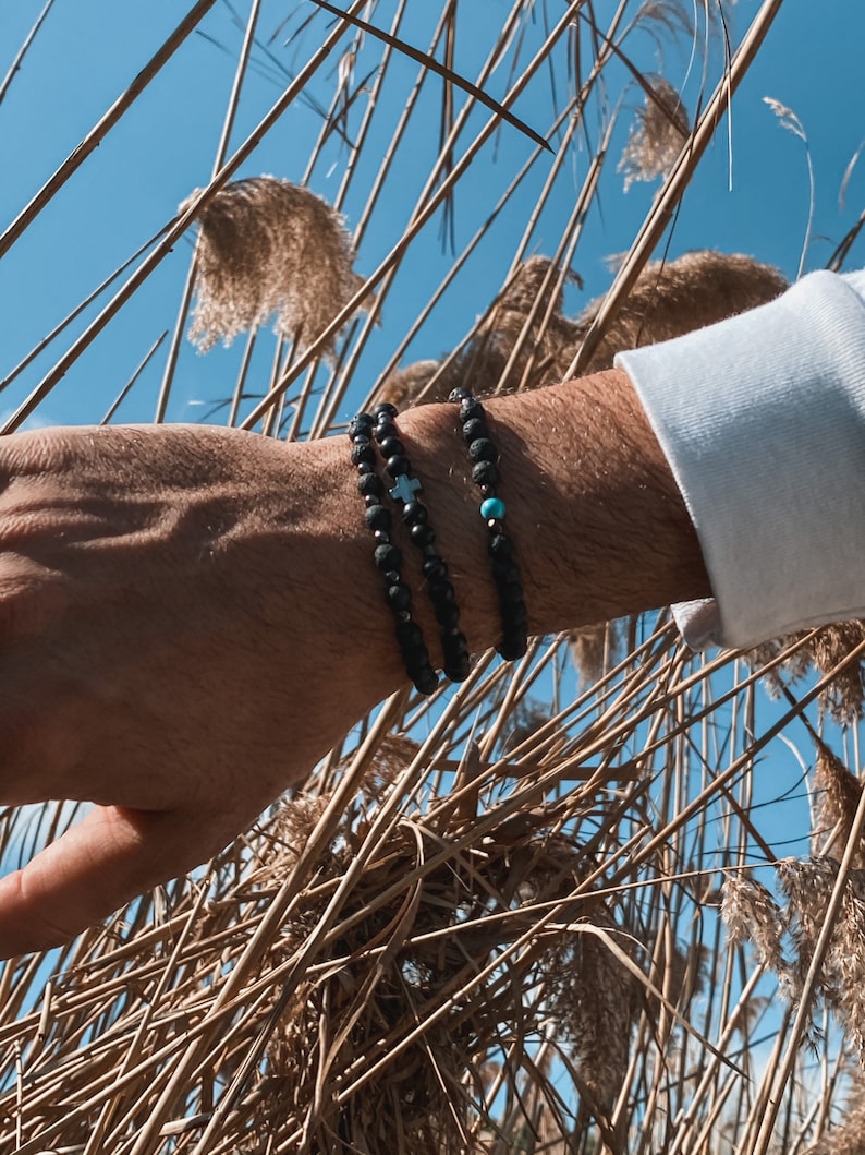 Men's Bracelet, Black Beads Bracelet, Men's Jewelry, Made in Greece, by Christina Christi Jewels. image 6
