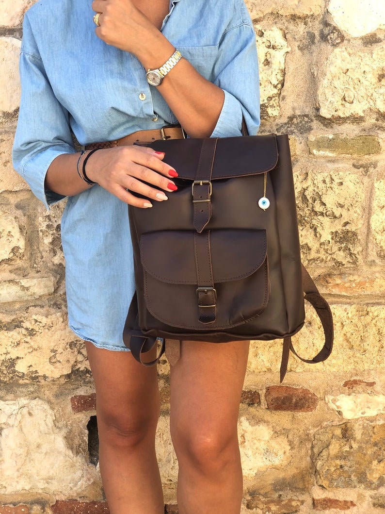 Leather Rucksack Women's Rucksack Leather Backpack - Etsy