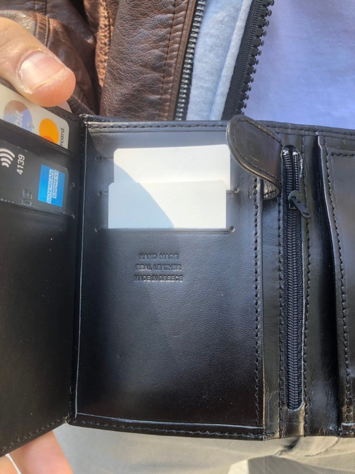 Mens Wallet Black Leather Wallet Card Wallet Large Wallet | Etsy