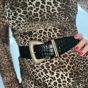 Wide Leather Belt, Custom Belt, Black Leather Belt, Women Leather Belt, Gift for Her, Made from Real Genuine Leather - Over the Dress