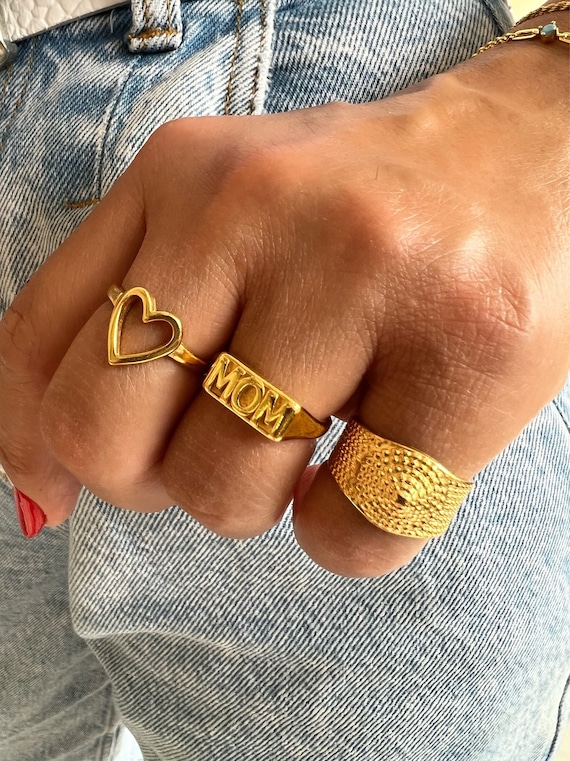 Minimalist Gold Rings, Women Wide Band, Tiny Rings, Made in Greece