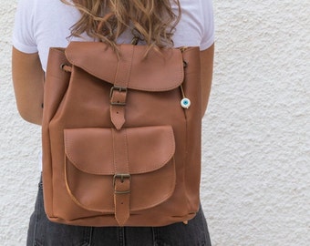Leather Backpack, Women's Backpack, Leather Rucksack Women, Office Bag, Gift for Her, Made in Greece from Full Grain Leather, LARGE.
