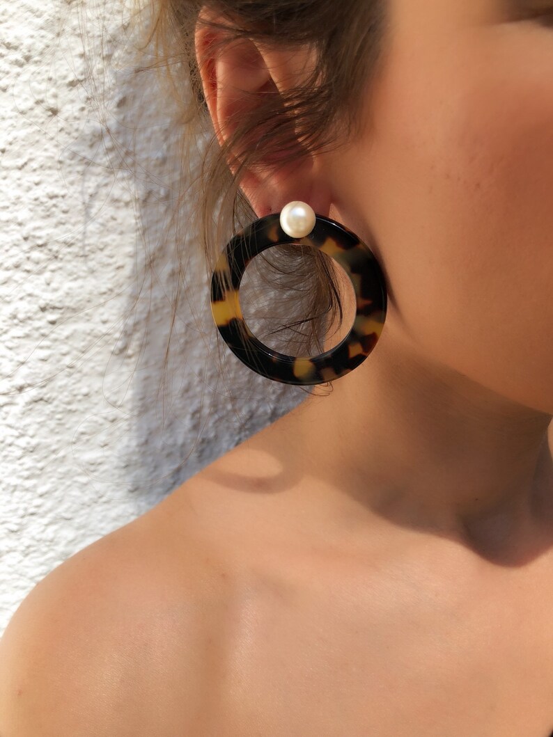 Large Hoop Earrings, Boho Earrings, Ehnic Earrings, Studs Earrings, Made in Greece by Christina Christi. image 8