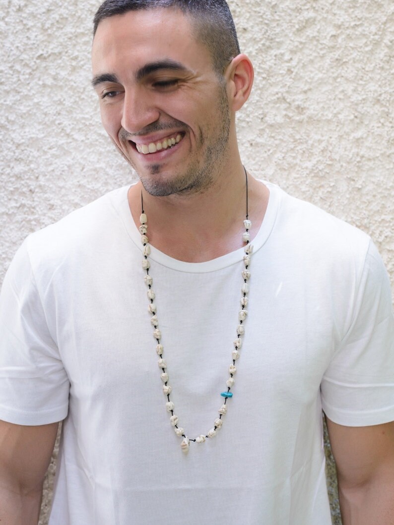 Cowrie Shell Necklace Beach Necklace Mens Necklace Summer Etsy