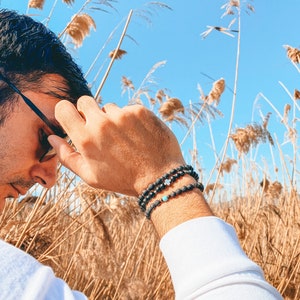 Men's Bracelet, Black Beads Bracelet, Men's Jewelry, Made in Greece, by Christina Christi Jewels. image 5