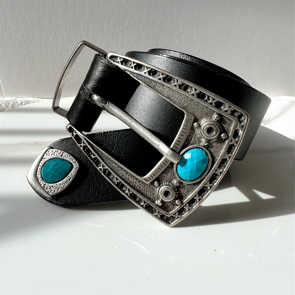 Leather Belt Women, Summer Belt, Ethnic Buckles, Gift for Her, Made From Real Genuine Leather