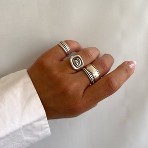 Silver Stackable Rings, Silver Band Rings, Wide Rings, Dainty Silver Rings, Gift for Her, Made in Greece.