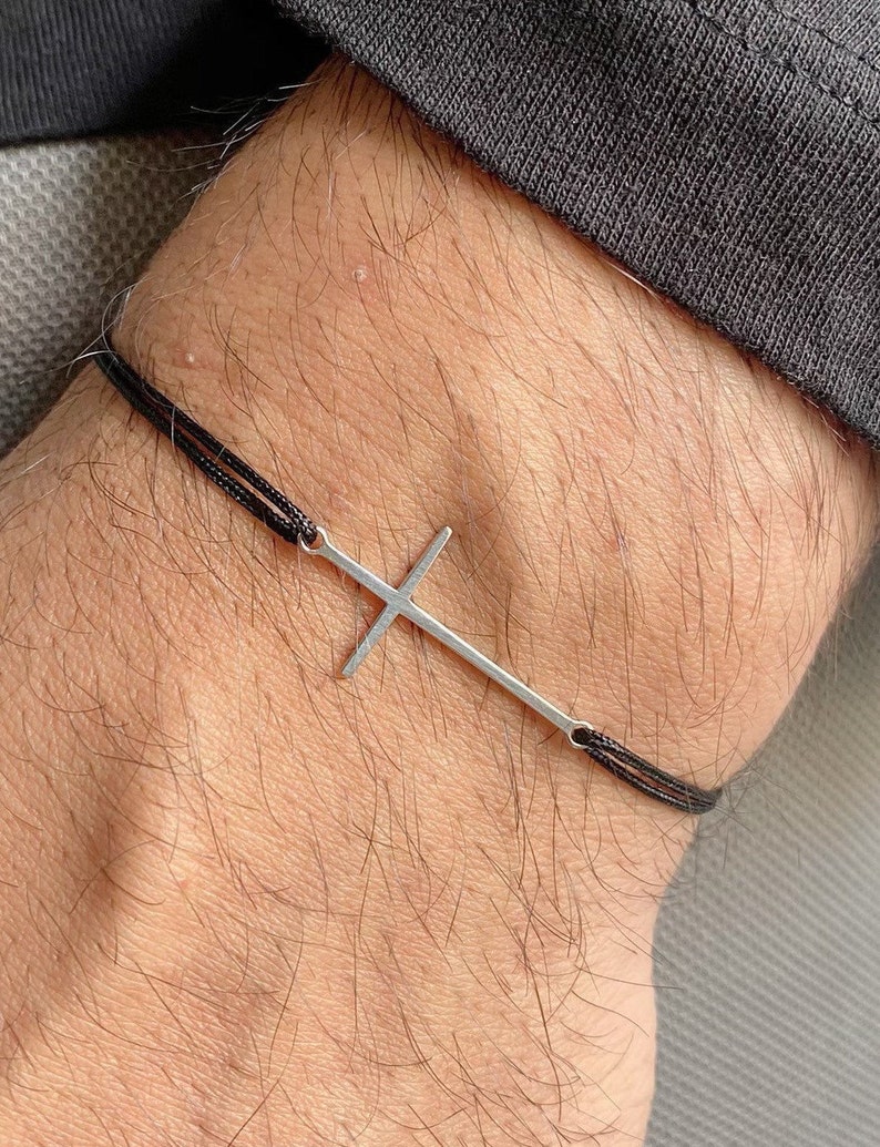 Cross Bracelet Men, Silver Cross Necklace, Men's Cross Necklace, Gift for Him, Made From Sterling Silver 925, Made in Greece. 