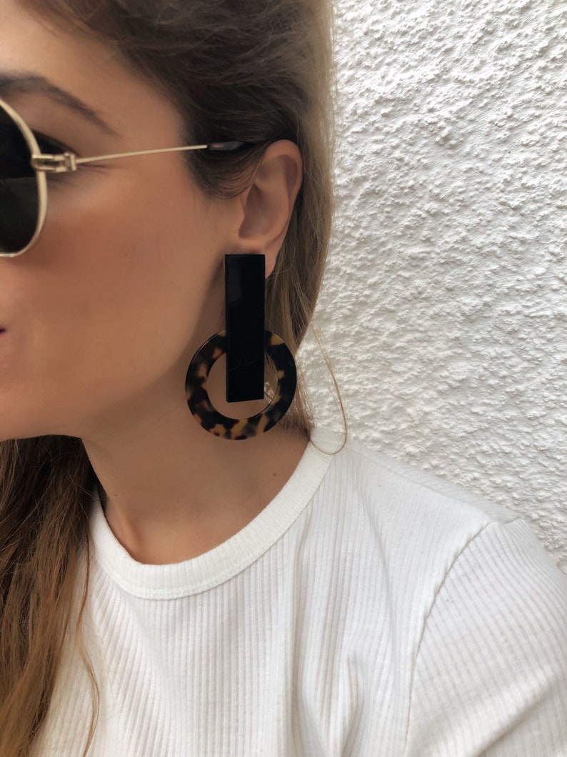 Gift for Her. Hoop Earrings Clip On Earrings Geometric Earrings Modern Earrings Geometric Jewelry Circle Earrings