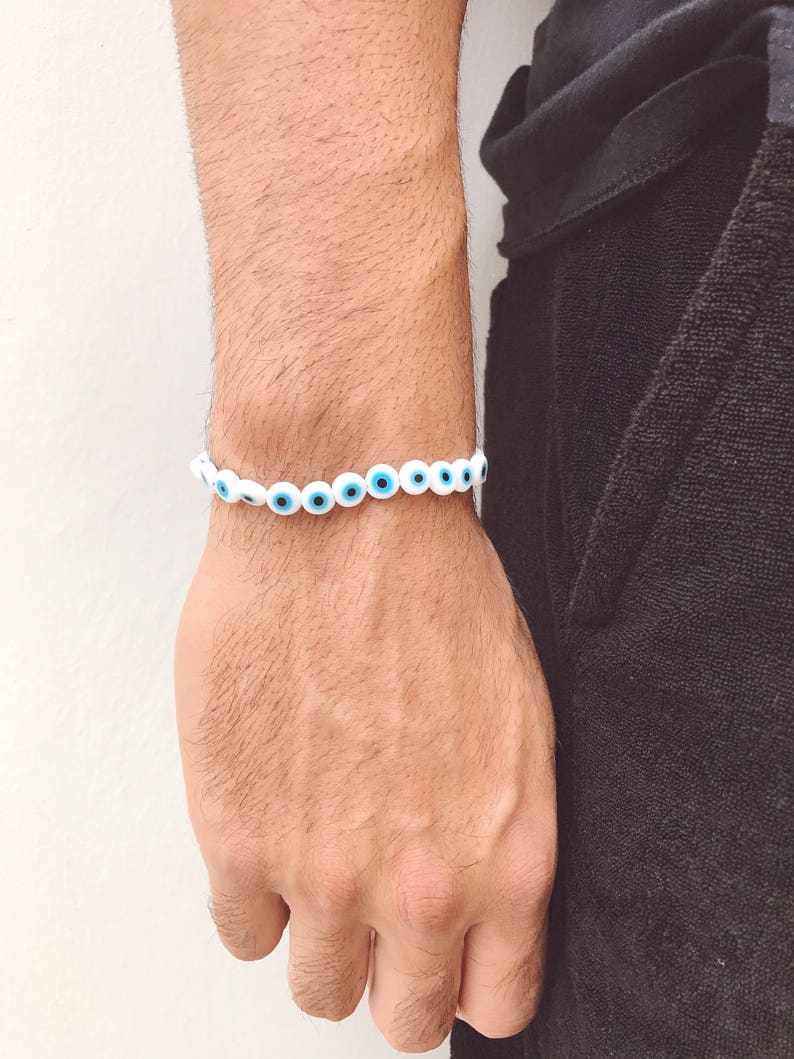 Mens Bracelet Evil Eye Bracelet Men Beaded Bracelet Evil Etsy Mens Bracelet Evil Eye Bracelet Men Beaded Bracelet Evil Etsy