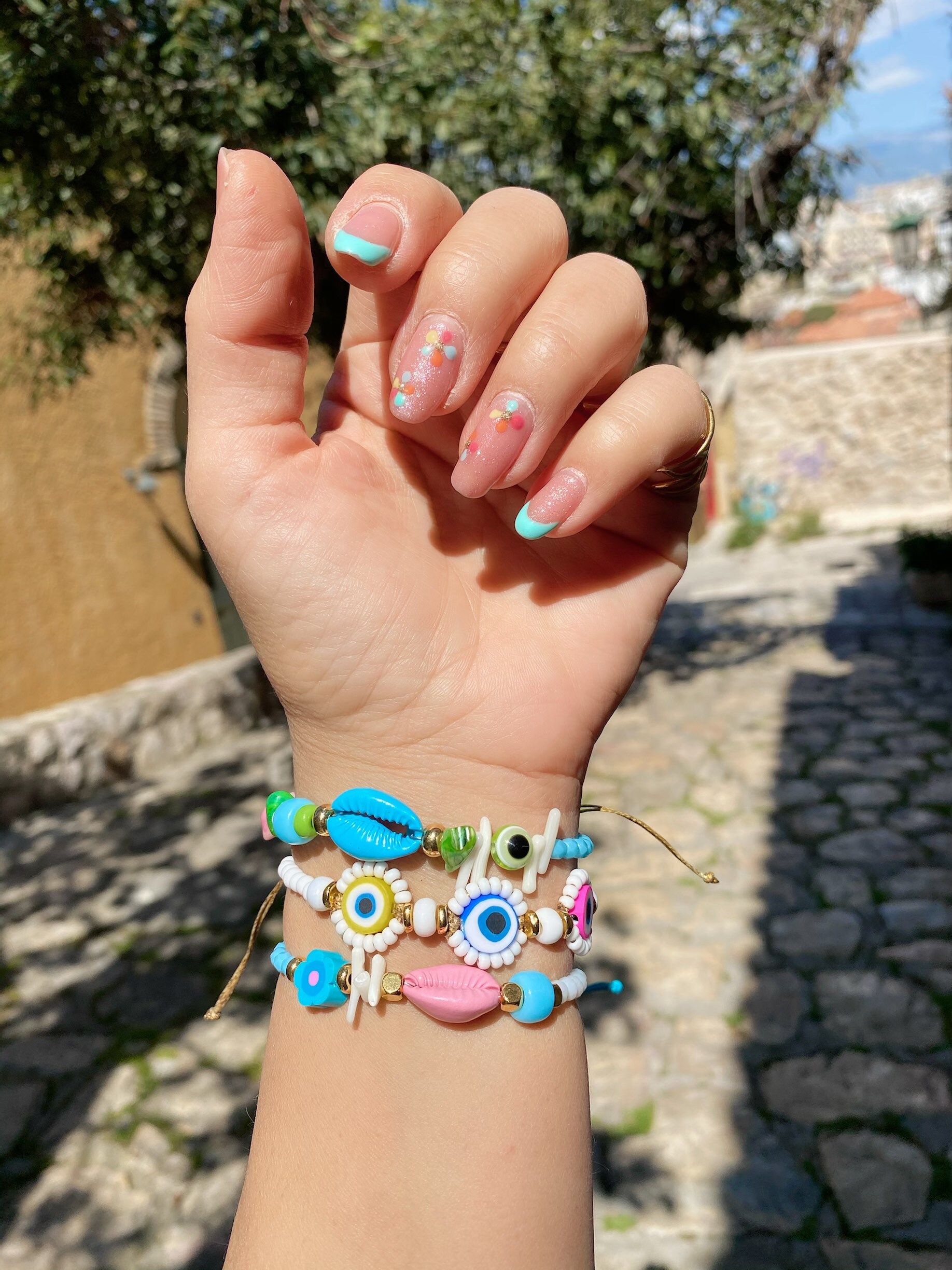 Bunte Muschel Armband elastische böhmische Lehm Perlen Armbänder Schmuck J3S4 Bunte Muschel Armband elastische böhmische Lehm Perlen Armbänder Schmuck J3S4