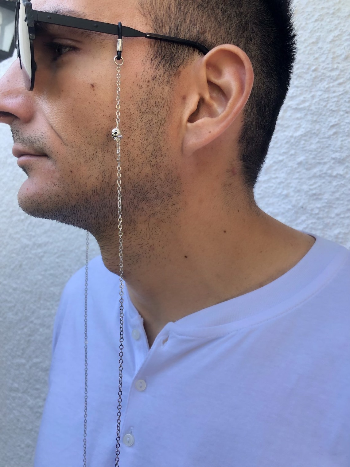 Mens Eyeglasses Chain Silver Glasses Chain Men Sunglasses Etsy