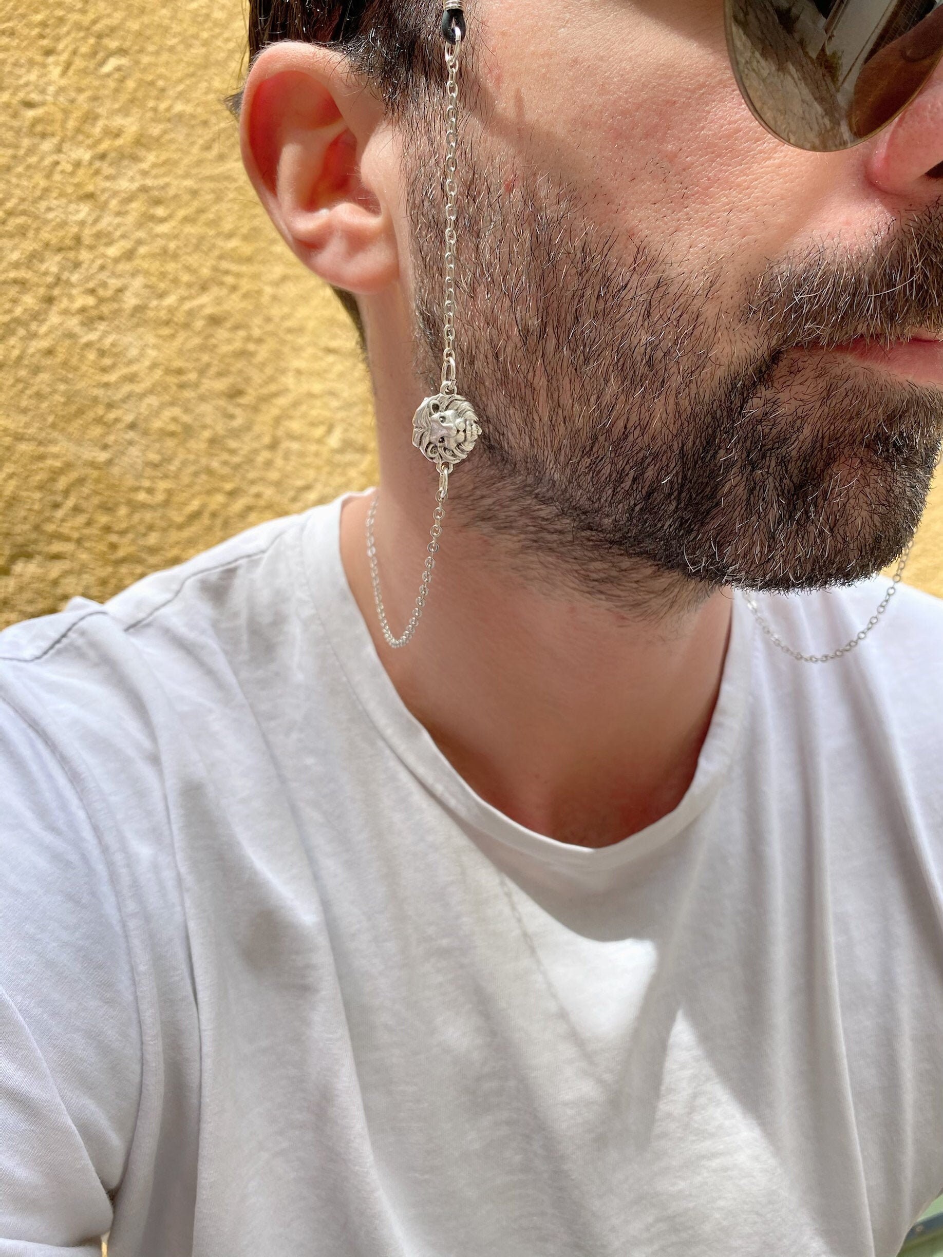 Mens Chain for Sunglasses Silver Sunglasses Chain Men Etsy