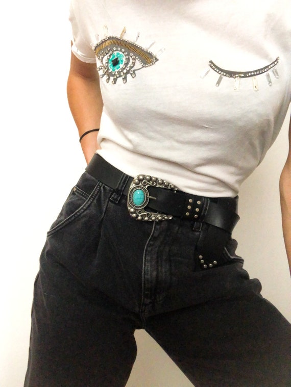 Big buckle belt womens deals
