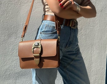 Women Leather Bag, Leather Shoulder Bag, Brown Leather Crossbody Bag, Women Purse, Made from Full Grain Leather in Greece - Sandstone