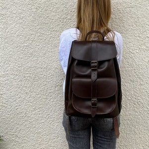 Extra Large Leather Backpack, Unisex Leather Bag, Backpack Purse, Travel Bag, Christmas Gift, Made from Real Cowleather in Greece. image 1