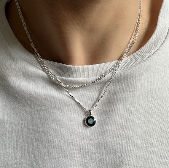 Sterling Silver Evil Eye Necklace Men, Silver Chain Men, Evil Eye Jewelry,  Protection Necklace, Gift for Him, Made From Sterling Silver 925 - Etsy  Denmark