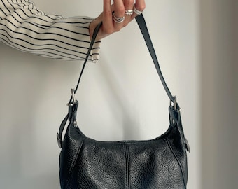 Black Leather Crossbody Bag, Leather Shoulder Bag Women, Shoulder Purse, Handmade Handbag, Full Grain Leather, Gift for Her.