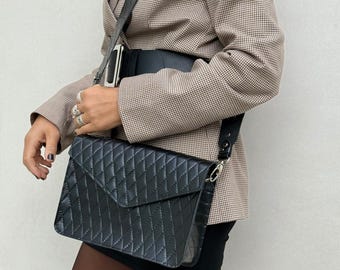 Quilted Leather Bag, Leather Shoulder Bag Women, Crossbody Bag, Women Shoulder Purse, Full Grain Leather, Gift for Her.