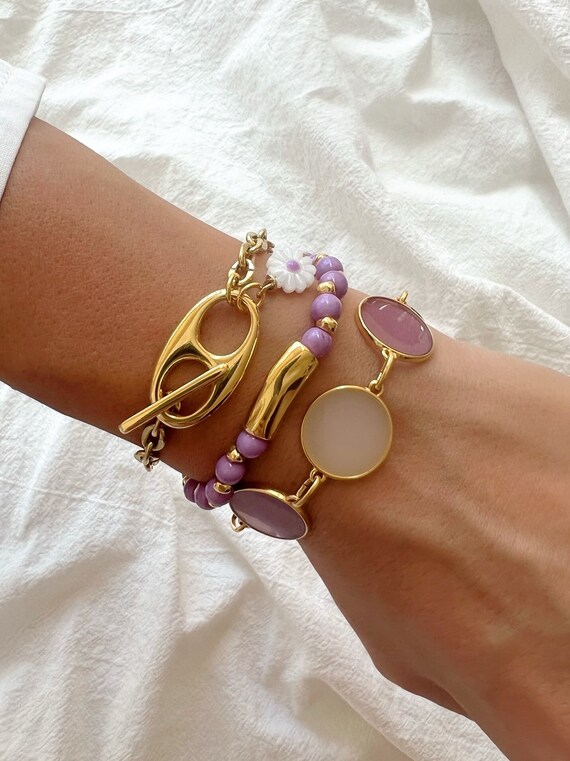 Enamel logo disc bracelet deals
