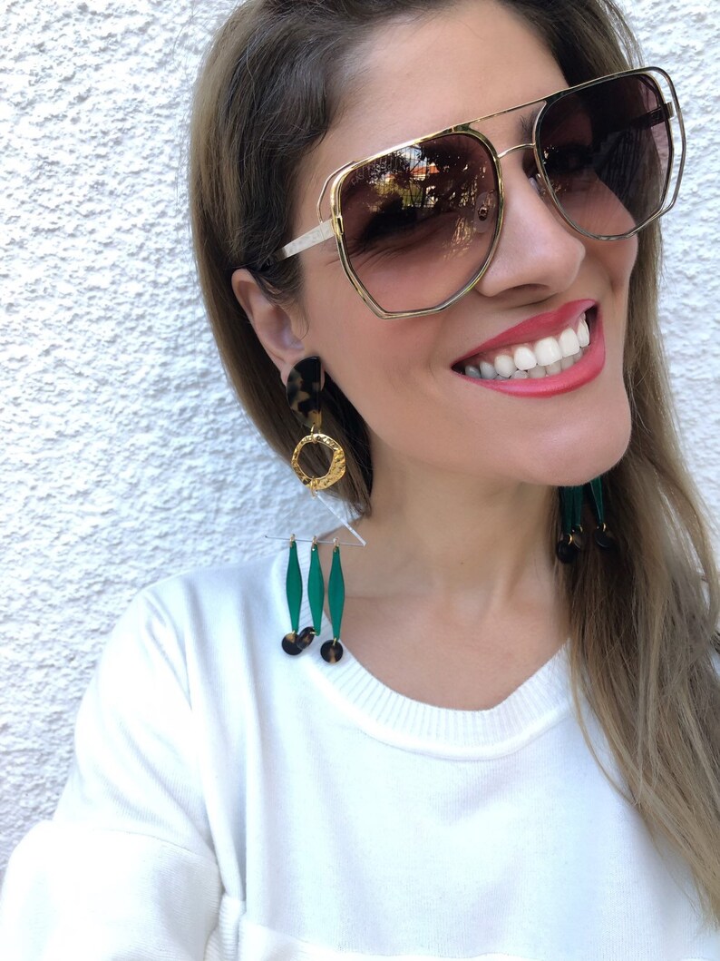 Modern Earrings Clip On Earrings Geometric Earrings Summer | Etsy